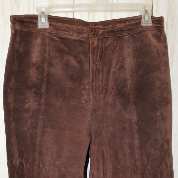 Vtg The Look Brown Suede Pants - Picture 2 of 7